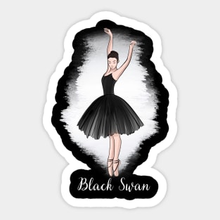 Black swan ballerina Sticker